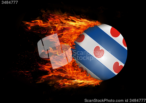 Image of Flag with a trail of fire - Friesland