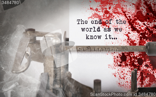 Image of Bloody note - Vintage inscription made by old typewriter