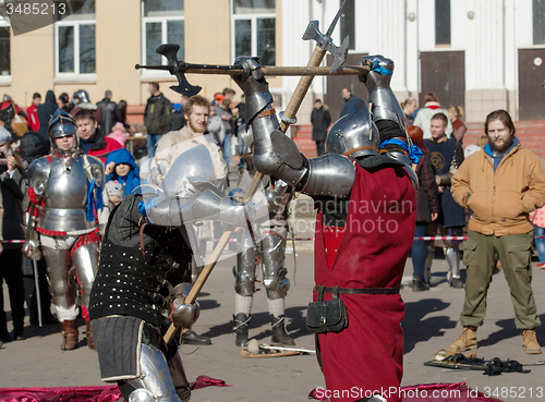 Image of Knights axes fight