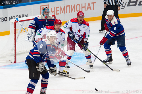 Image of A. Kovalenko (40) and V. Zelepukin (25) in attack