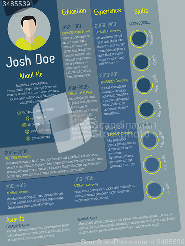 Image of Modern cv resume template with steps design 