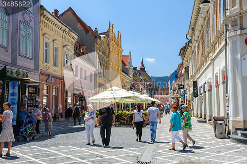 Image of Outdoor cafe at Republic street, near Council Square, Brasov