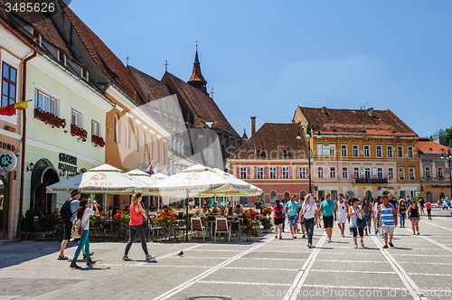 Image of Black Church near the Council Square in Brasov, Romania