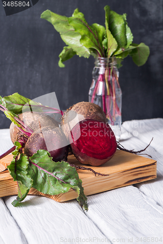 Image of Beetroots rustic wooden table 