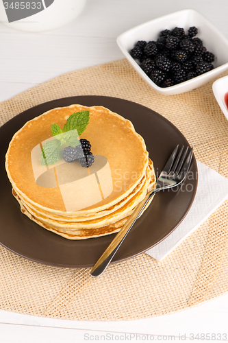 Image of Pancakes with fresh blackberries