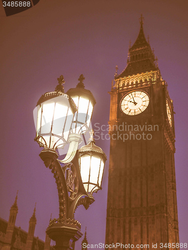 Image of Retro looking Big Ben in London