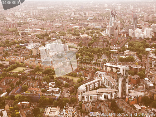 Image of Retro looking Aerial view of London