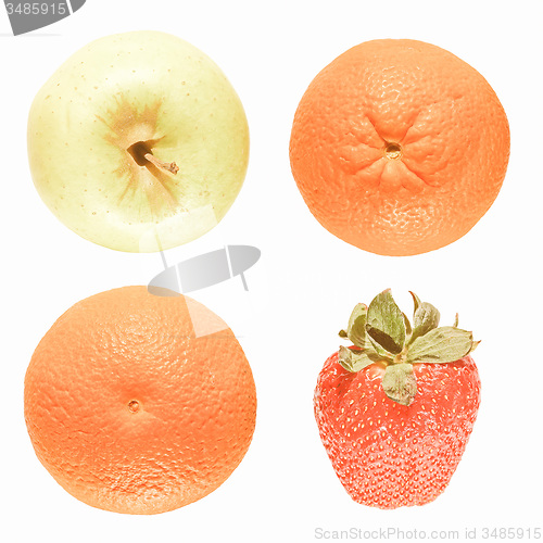 Image of Retro looking Fruits isolated