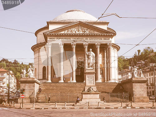Image of Retro looking Gran Madre church Turin