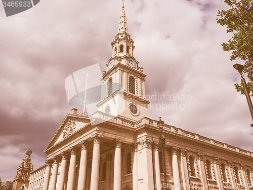 Image of Retro looking St Martin church in London