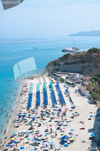 Image of Top view of the church located on the island of Tropea, Calabria