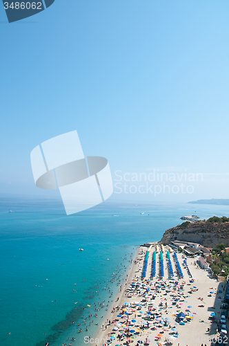 Image of Top view of the church located on the island of Tropea, Calabria