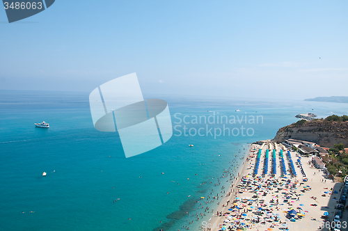 Image of Top view of the church located on the island of Tropea, Calabria