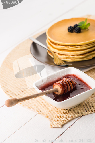 Image of Pancakes with fresh blackberries