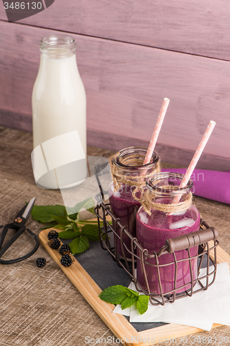 Image of Fresh red fruits smoothie