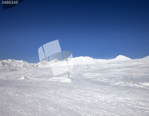Image of Ski slope at sun day