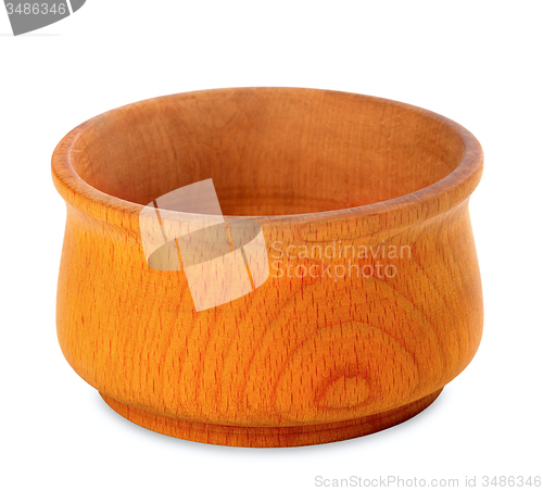 Image of Wooden bowl on white background