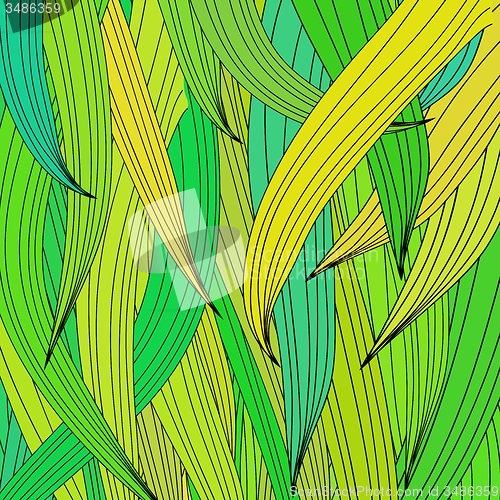 Image of Abstract Green Wave Pattern