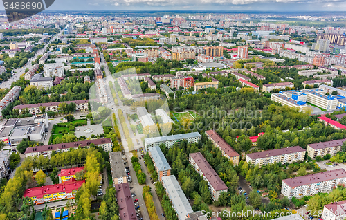 Image of Aerial urban view on Rizhskaya street. Tyumen