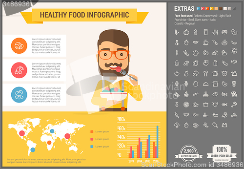 Image of Healthy Food flat design Infographic Template