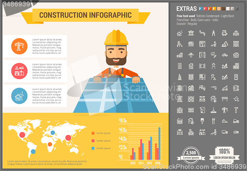 Image of Construction flat design Infographic Template