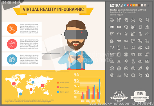 Image of Virtual Reality flat design Infographic Template