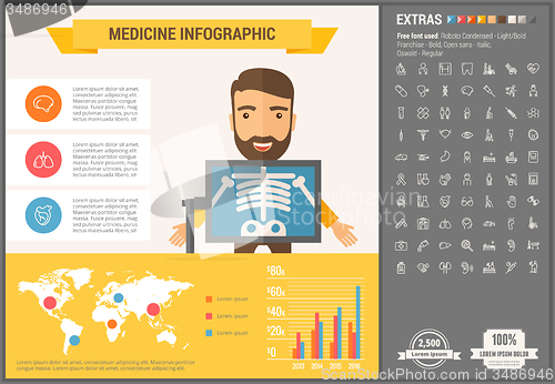 Image of Medicine flat design Infographic Template