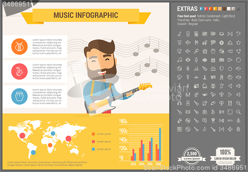 Image of Music flat design Infographic Template