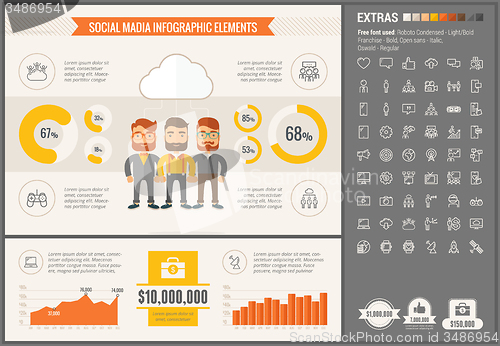 Image of Social Media flat design Infographic Template