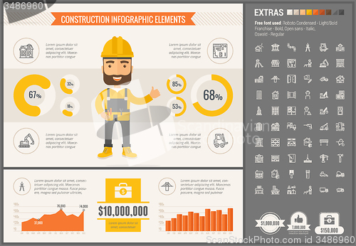 Image of Construction flat design Infographic Template