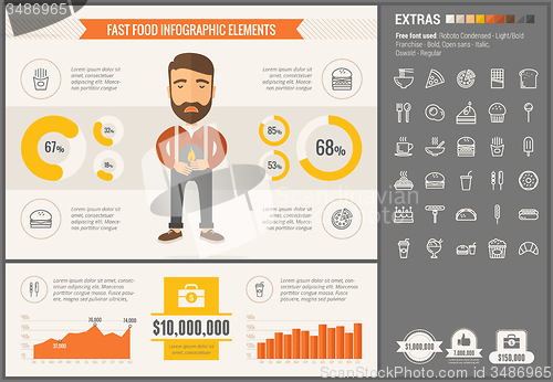 Image of Fast food flat design Infographic Template