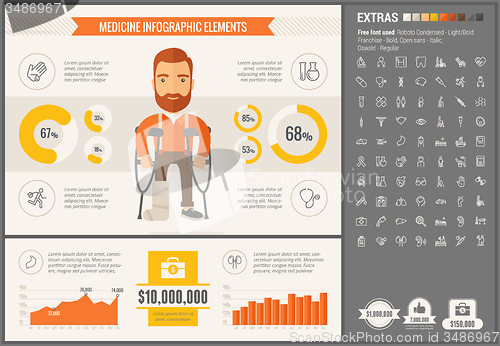 Image of Medicine flat design Infographic Template