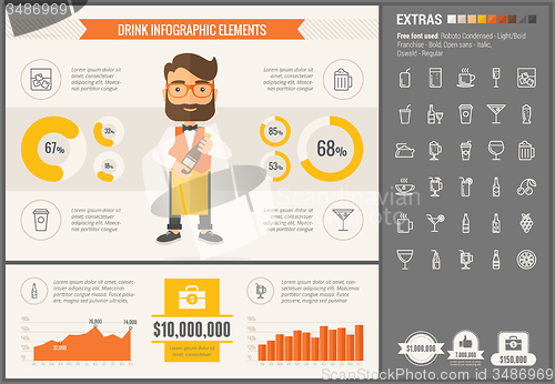 Image of Drink flat design Infographic Template