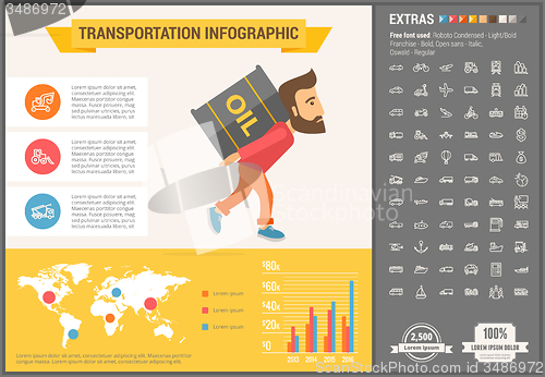 Image of Transportation flat design Infographic Template