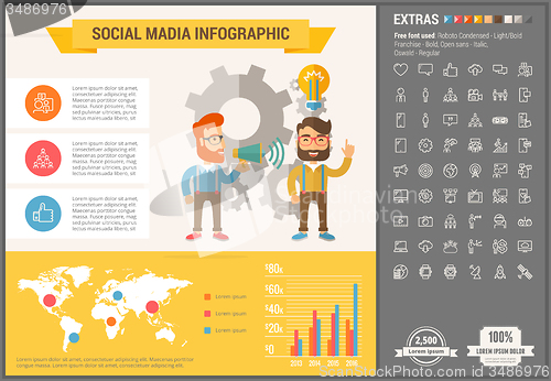 Image of Social Media flat design Infographic Template