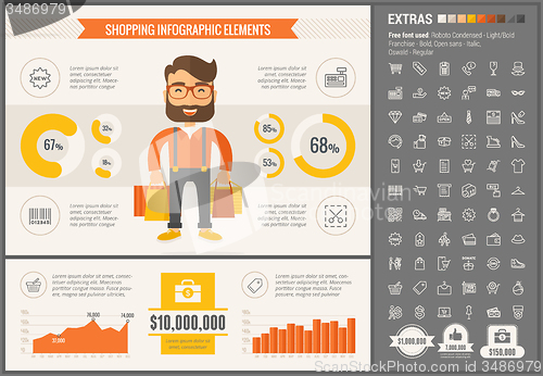 Image of Shopping flat design Infographic Template