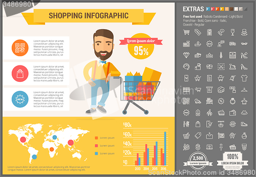 Image of Shopping flat design Infographic Template