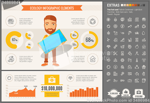 Image of Ecology flat design Infographic Template