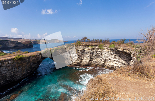 Image of tunnel crater coastline at Nusa Penida island