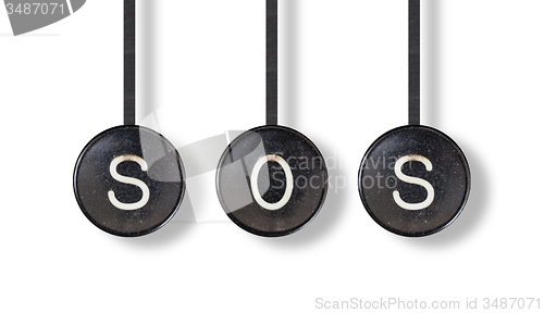 Image of Typewriter buttons, isolated - SOS