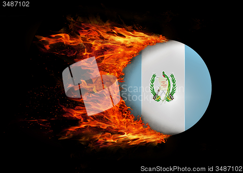 Image of Flag with a trail of fire - Guatemala