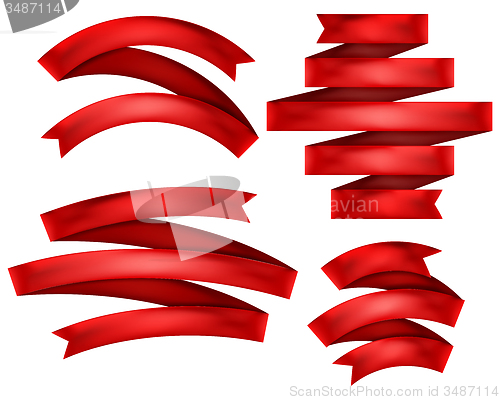 Image of Red ribbons set. EPS 10