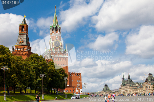 Image of Moscow, Russia, summer cityscape of Red Square and the Spassky T