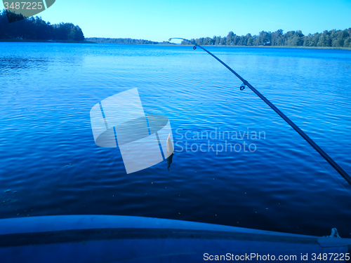 Image of summer lake rod fishing Rudd fish