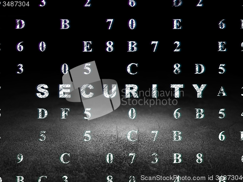 Image of Safety concept: Security in grunge dark room