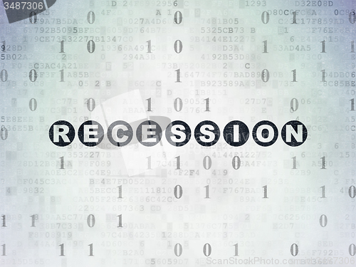 Image of Finance concept: Recession on Digital Paper background