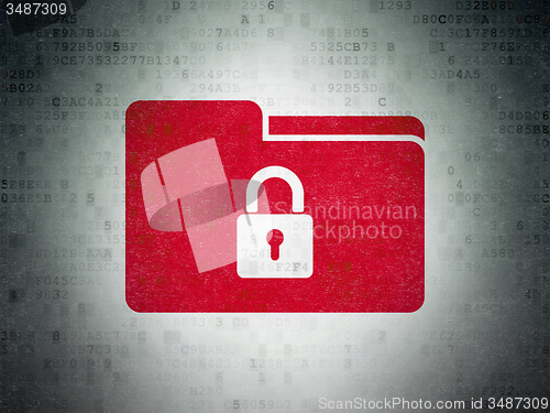 Image of Finance concept: Folder With Lock on Digital Paper background
