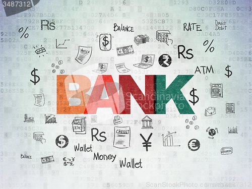 Image of Money concept: Bank on Digital Paper background