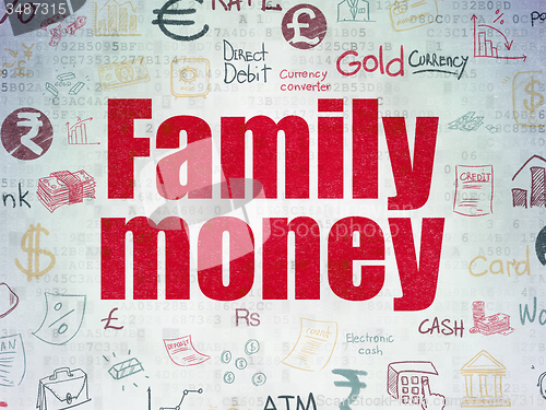 Image of Money concept: Family Money on Digital Paper background