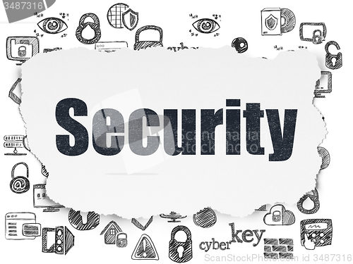 Image of Protection concept: Security on Torn Paper background